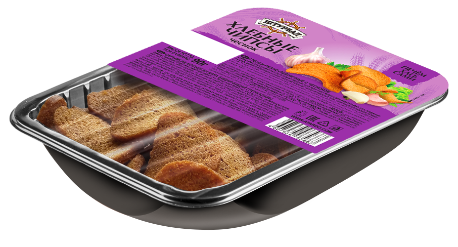 Хлебные чипсы с чесноком 90г