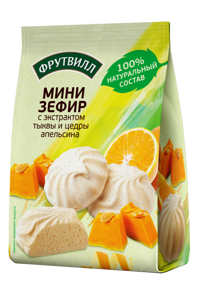 Мини зефир с экстрактом тыквы и цедрой апельсина 110г