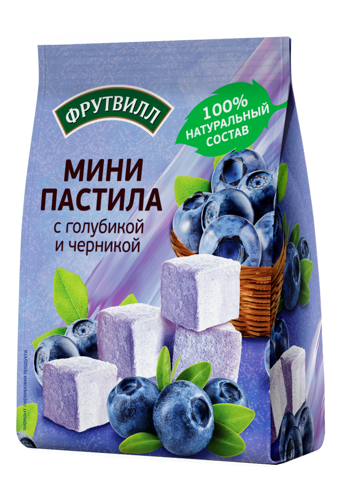 Мини пастила с голубикой и черникой 104г