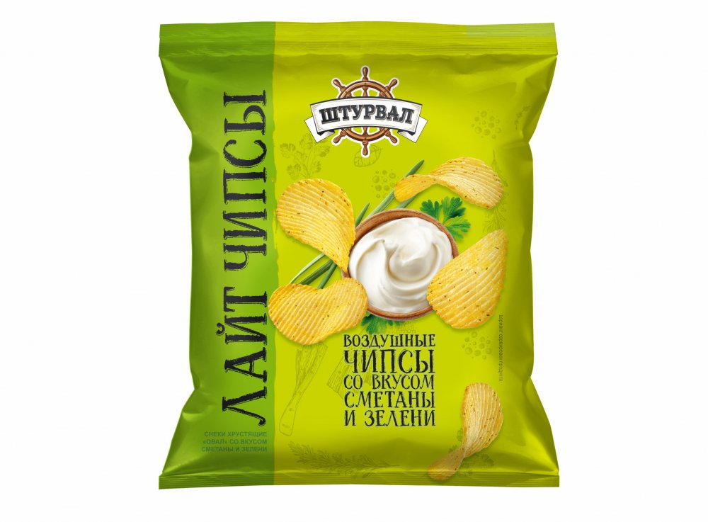 Чипсы Лайт со вкусом сметаны и зелени 65г
