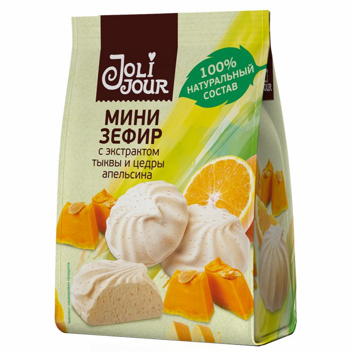 Мини зефир с экстрактом тыквы и цедрой апельсина 110г